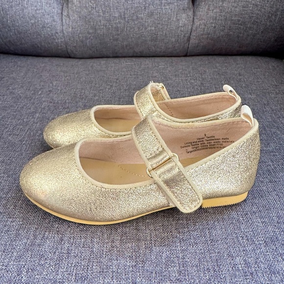 EUC Cat & Jack gold ballet flats size 9 - Picture 3 of 7